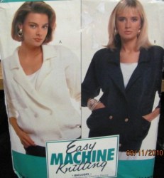 477 EZ MACHINE KNIT 2 BREASTED CARDIGAN SWEATER PATTERN 8-18